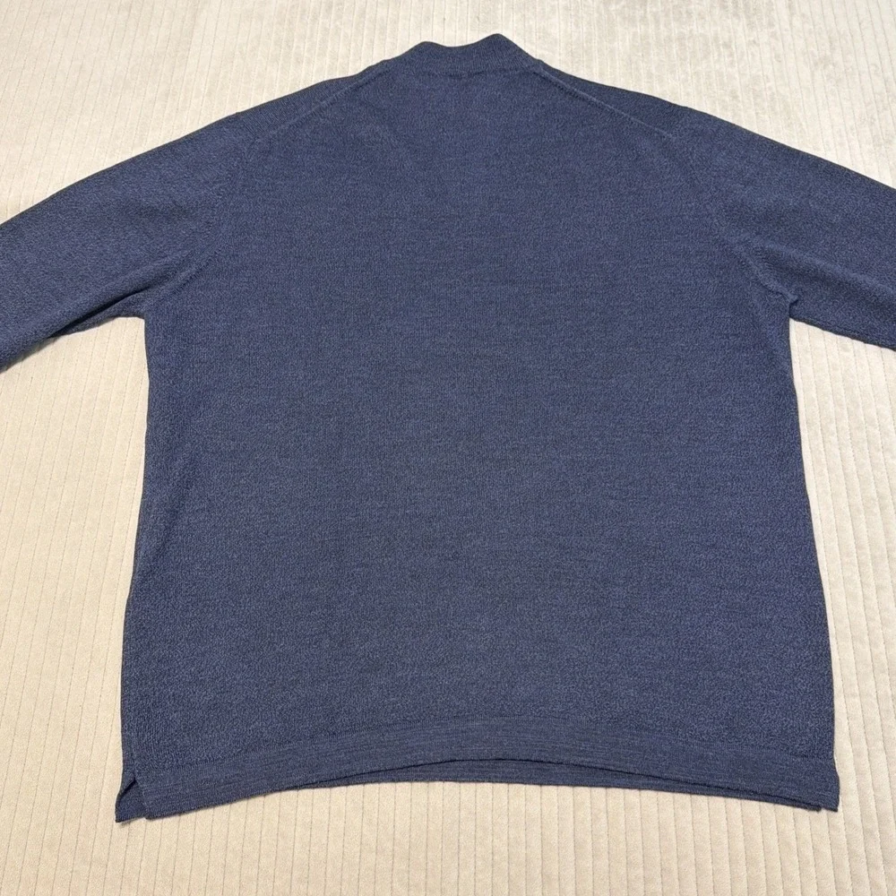 Gran Sasso L'uomo Vogue 1/4 Zip Sweater Soft Virgin Wool Blue Made In Italy XL